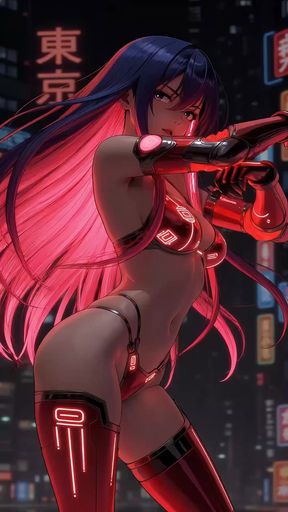 AI Hot Cyberpunk Neo-Tokyo