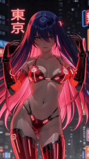 AI Hot Cyberpunk Neo-Tokyo