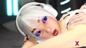 Futa Big Cock WRECKS Pigtail Gamer Girl Ass in Sci-Fi Prison Creampie