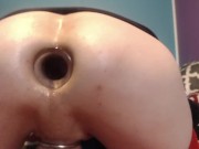 Amber Mei Neil - Sissy Cd Big Glass Butt Plug Insertion Stretching & Cum