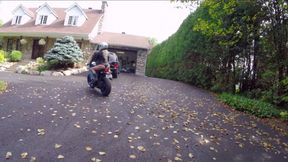 Blonde babe rides a massive cock after sucking it deep outdoors