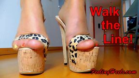 Walk the Line! - starring Feely Heely - Episode 2 - Walking in High Heels Tiger Dress Toe Wiggling Spreading Nylons Lingerie - HD