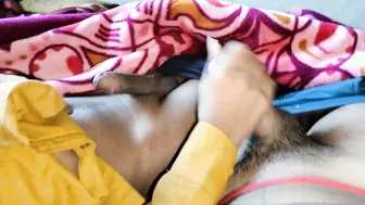 Indian College Jock Masturbates Big Uncut Cock in Guest Room
