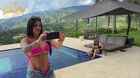 Salome Gil - Hot Latina MILF turns a photoshoot into steamy pool sex with Spanish photographer