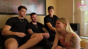 3 Hispanic STUDS smashes my TINY pussy and pretty face  WILD ORGY