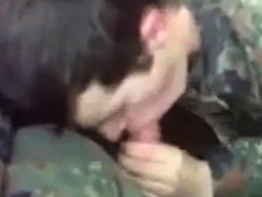 Str8 German soldiers first time swallow cum