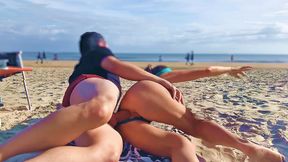 Unexpected public anal sex with a big cock on the beach
