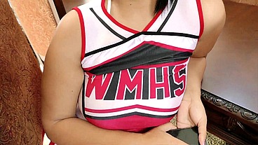 Emori Pleezer Rims and Rides Mike Hunt in Cheerleader Uniform