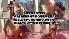 Abs of Steel: Taperedphysique vs Bax Belly Smacking With Bellybutton Worship