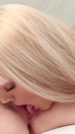 Stunning moment from "Experienced fake boobs blonde lesbian tribbing the teen who never had a fuck like this before"