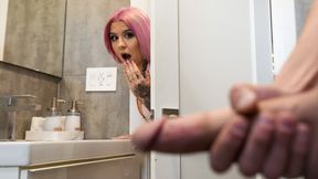 ”Wow step sibling, I didn't know you were hung like that”