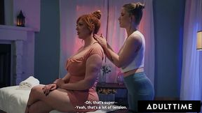 Lesbian MILFs Lauren Phillips and Octavia Red get naked for a sensual body