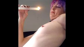 pouring hot wax onto my pointy nipples