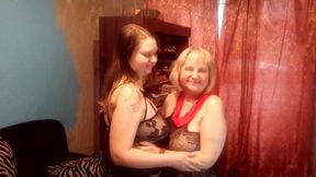 Mature and young lesbians