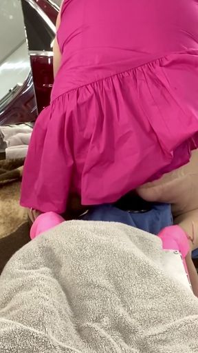 Stretching in Hot Pink!!   Clip 1