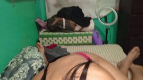 Hot Mother-in-law Masturbating and Sucking My Cock