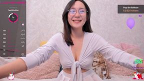 Pretty & nerdy Asian teen teasing solo on webcam