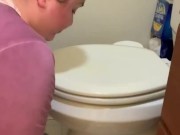 Kali Cole piss whore toilet slut watch her lick, slurp and gargles her own piss