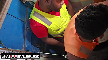 WITH ANOTHER WORKER IN THE CONSTRUCTION SITE BATHROOM #1