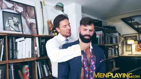 ”Chick Lionel Lilac licks & fucks the bushy butt of suited Dani Robles”