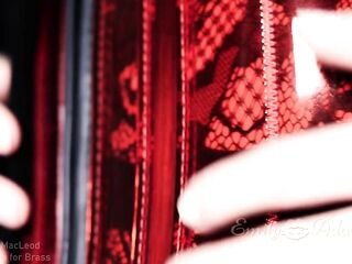 Teaser with PVC corset, leather leggings, lace underware and yiff cape - Emily Adaire TS darksome funeral