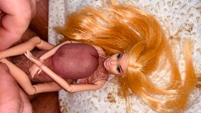 Small Penis Rubbing, Fucking, Cumming And Pissing On Barbie Doll