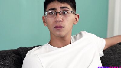 Flashy blonde step sister is surprising her horny step brother