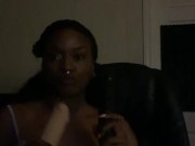 AMATEUR HOMEMADE EBONY DILDO PLAY - Hot Caribbean Koco Chanel