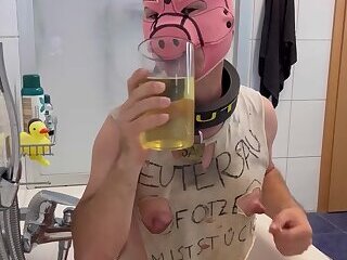 Fag Pig Slut Whore Piss Play Jerk Huge Cock Ass Play Monster Dildo Cum Pumped Nipples Faggot