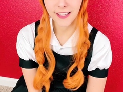 Petite amateur redheaded teen pisses and sucks cock