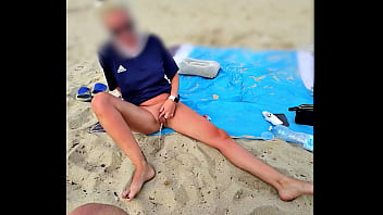 Wife flashes fat dick at beach, then pees on it