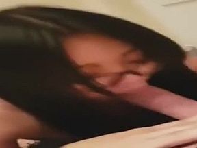 nerdy asian college student sucking her boyfriend