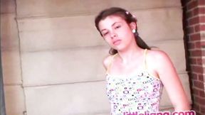 ”Little Liana show natural tits & rubbing muff”