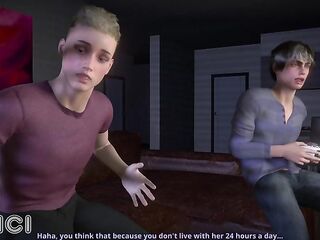 During the time that that guy's playing with his allies in the living room, that babe's giving one of his allies a fellatio - CG Anime - OCICI