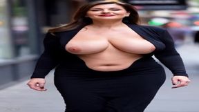 Stacked MILF bounces her natural melons in a braless display