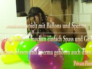 Oral pleasure,vagina bang in the room full of balloons