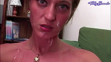Transcumz - Trans brunette and horny woman seduce a man in cage until they get to a hot threesome