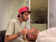 Sexy Middle Eastern straight guy dominates and humiliates untrained slut - with deep throat training