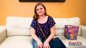 Busty coed Lauren sucks cock before getting banged