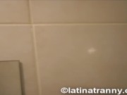 T-girl Nikki Montero dildo fun and pissing on the toilet