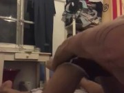Rubbing and masturbate my cock and young naked body tattooed against the bed @circus