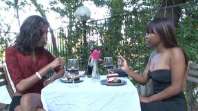 ebony skinned lesbians Adriana Malao and Ashton Devine go straight to sex