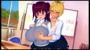 futa s world of ntr [ futanari hentai game pornplay ] ep.3 library rough fuck !