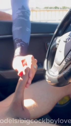 Thrilling moment from &quot;A passerby daddy sucked my big cock and fucked me rough in a taxi, a public femboy cruise!&quot;