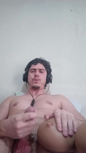 Handsome Embarrassed Man Comes in Thick Squirts on Big Tits
