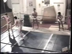 Sexy men take turns wrestling in tight underwear
