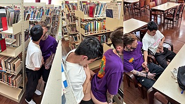NOVINHOS FUDENDO NA BIBLIOTECA
