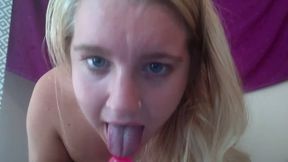 Cute Curvy Blue Eyed Blonde Masturbation Abd Gagging