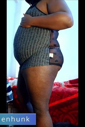 Horny Chubby Crossdresser Oils up After Stripping Bodysuit &amp; Twerks Seductively