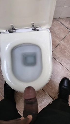 Pissing in toilet